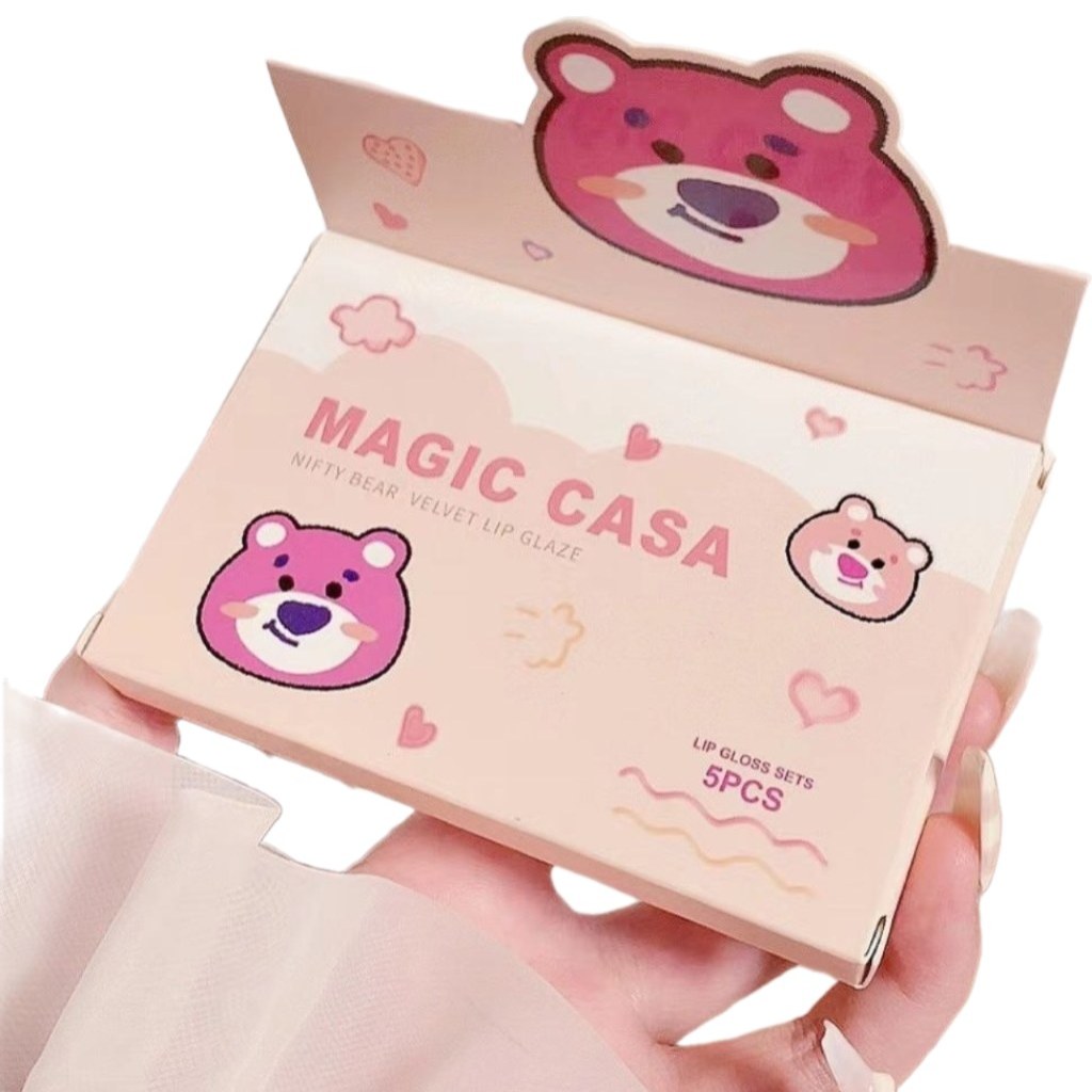 پک_برق_لب_(لیپ_گلاس)_5_تایی_خرسی_Magic_casa